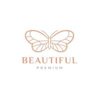 arte belo logotipo de borboleta estética vetor