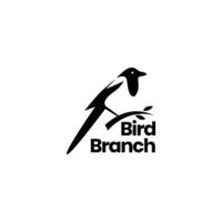 design de logotipo de pega de pássaro isolado vetor