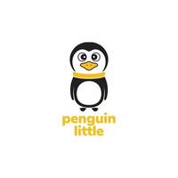 design de logotipo fofo de pequeno pinguim vetor