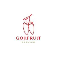 design de logotipo de goji de fruta de arte de linha vetor