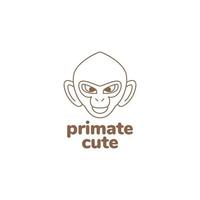 design de logotipo de macaco de cara vetor