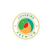 design de logotipo de distintivo de pássaro de amor colorido vetor