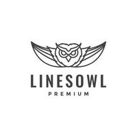 design de logotipo de coruja voadora minimalista de linha vetor