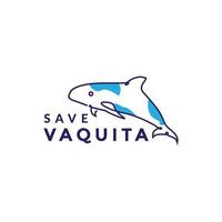 design de logotipo abstrato de vaquita de peixe vetor