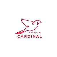 design de logotipo de pássaro cardinal de linha contínua vetor