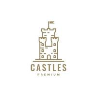 logotipo do reino do castelo minimalista hipster vetor