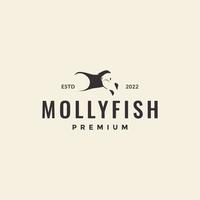 logotipo de peixe molly de peixe de aquário vetor