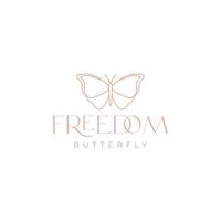 design de logotipo mínimo de linha de borboleta feminina vetor