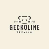 design de logotipo vintage gecko hipster vetor