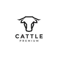 logotipo de gado de vaca cabeça moderna minimalista vetor