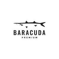design de logotipo mínimo de peixe barracuda vetor