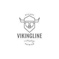 design de logotipo viking barbudo polígono vetor