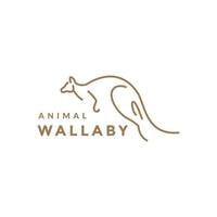 saltar design de logotipo de arte de linhas de wallaby vetor