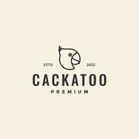 cabeça cacatua hipster logotipo vintage vetor