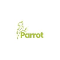 linhas arte papagaio e design de logotipo de filial vetor