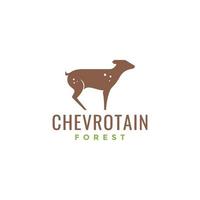 design de logotipo de animal pequeno chevrotain vetor