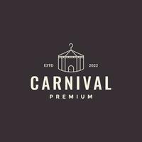 logotipo de hipster de circo de tenda de carnaval vetor