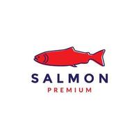 design de logotipo de salmão de peixe colorido vetor