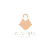 beleza de rosto feminino com design de logotipo hijab vetor