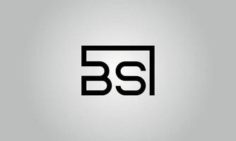 design de logotipo letra bs. bs logotipo com forma quadrada em cores pretas modelo de vetor livre.