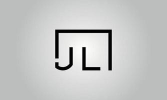 design de logotipo letra jl. jl logotipo com forma quadrada em cores pretas modelo de vetor livre.