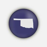 mapa do círculo do estado de Oklahoma com sombra longa vetor