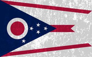 bandeira grunge do estado de ohio. ilustração vetorial. vetor