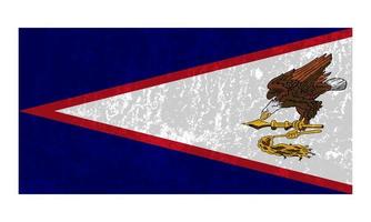 bandeira grunge da samoa americana, cores oficiais e proporção. ilustração vetorial. vetor