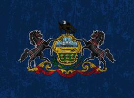 Bandeira do grunge do estado da Pensilvânia. ilustração vetorial. vetor