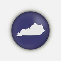 mapa do círculo do estado de Kentucky com sombra longa vetor