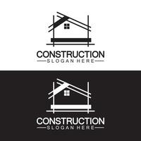 construção, reparo doméstico e design de logotipo de conceito de construção, modelo de logotipo de vetor de construção de casa