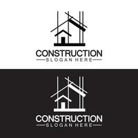 construção, reparo doméstico e design de logotipo de conceito de construção, modelo de logotipo de vetor de construção de casa