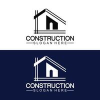 construção, reparo doméstico e design de logotipo de conceito de construção, modelo de logotipo de vetor de construção de casa