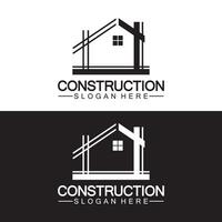 construção, reparo doméstico e design de logotipo de conceito de construção, modelo de logotipo de vetor de construção de casa