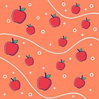 fundo de motivo de fruta de maçã vetor