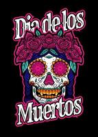 dia de los muertos, dia do crânio morto, feriado mexicano, estilo de ilustração japonesa de vetor festival isolado. camada editável e cor.