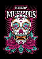 dia de los muertos, dia do crânio morto, feriado mexicano, estilo de ilustração japonesa de vetor festival isolado. camada editável e cor.