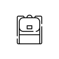 mochila, escola, mochila, modelo de logotipo de ilustração vetorial de ícone de linha pontilhada de mochila. adequado para muitos propósitos. vetor