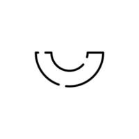 modelo de logotipo de ilustração vetorial de ícone de linha pontilhada de melão. adequado para muitos propósitos. vetor