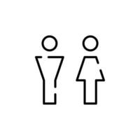 gênero, sinal, masculino, feminino, modelo de logotipo de ilustração vetorial de ícone de linha pontilhada reta. adequado para muitos propósitos. vetor