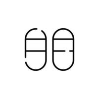 sandália, calçados, modelo de logotipo de ilustração vetorial de ícone de linha pontilhada de chinelo. adequado para muitos propósitos. vetor