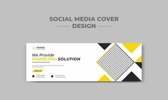 capa de mídia social de agência de marketing digital profissional e modelo de design de banner da web vetor