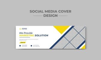 capa de mídia social de agência de marketing digital profissional e modelo de design de banner da web vetor