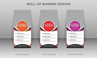 negócios profissionais roll up, pull up ou x standee banner design de modelo vetor