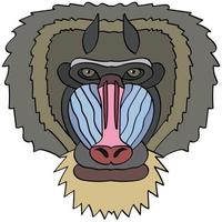 ilustração de cabeça madril, logotipo de estilo simples. gráficos de vetor de imagem dos desenhos animados.