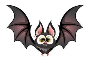 garota de morcego preto fofo fofo dos desenhos animados engraçados. isolado vetor