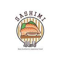 design de vetor de ilustração de logotipo de sashimi de comida japonesa