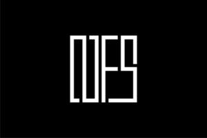 letras iniciais nfs design de logotipo quadrado estilo de arte de linha minimalista simples vetor