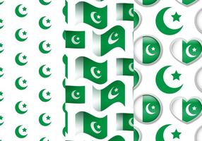 Conjunto de Padrões de Bandeira do Paquistão vetor