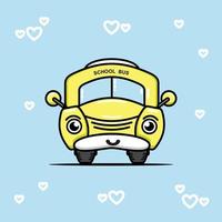 conceito de design de ônibus escolar amarelo bonito vetor